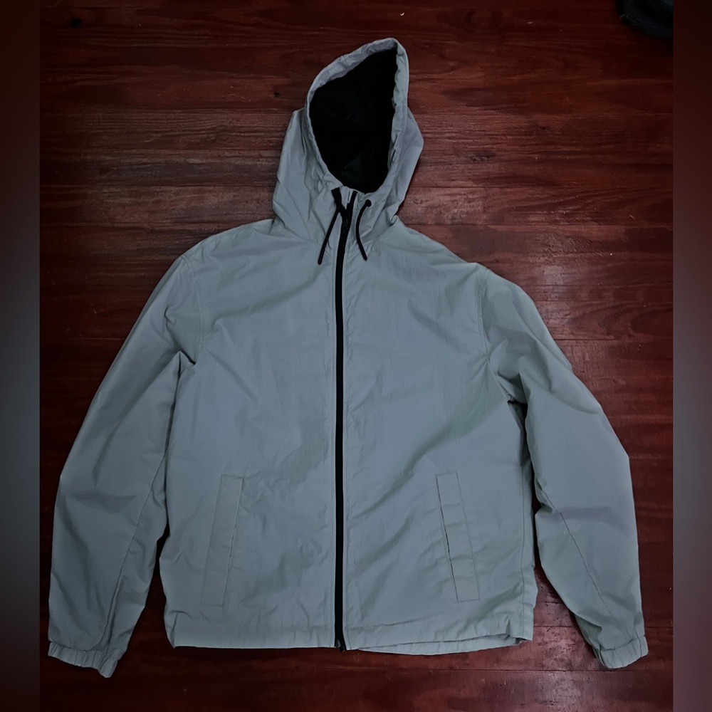 H&M Light Gray Hooded Windbreaker